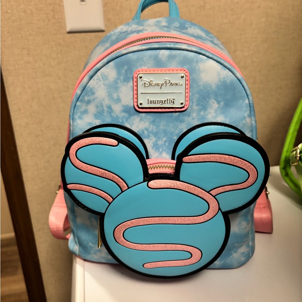 Loungefly Disney Parks Sky Blue and Pink Kids Backpack